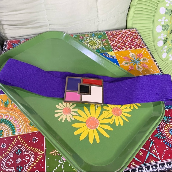 80s Purple Waist Belt - Picture 2 of 8